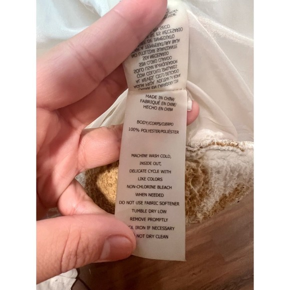 Betsey Johnson Cozy Teddy Fleece Cow print Jacket Tan Size S - Picture 7 of 7